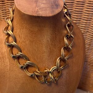 VINTAGE LARGE HEAVY 1/2 POUND LINK Gold TONE Chain Necklace